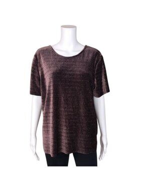 Fourteenth Place Ribbed Velvet Cutout Top - L